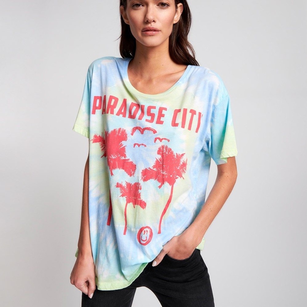 One Teaspoon Paradise City Tie Dye Boyfriend Tee/ T Shirt